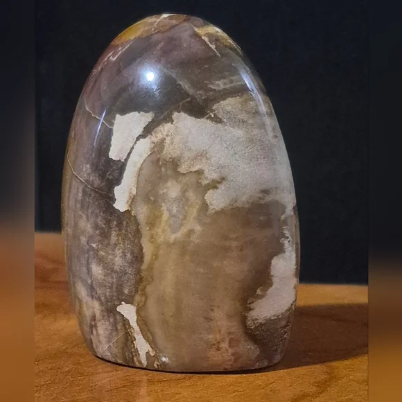 Beautiful brown and cream polished stone - Picture 2 of 9